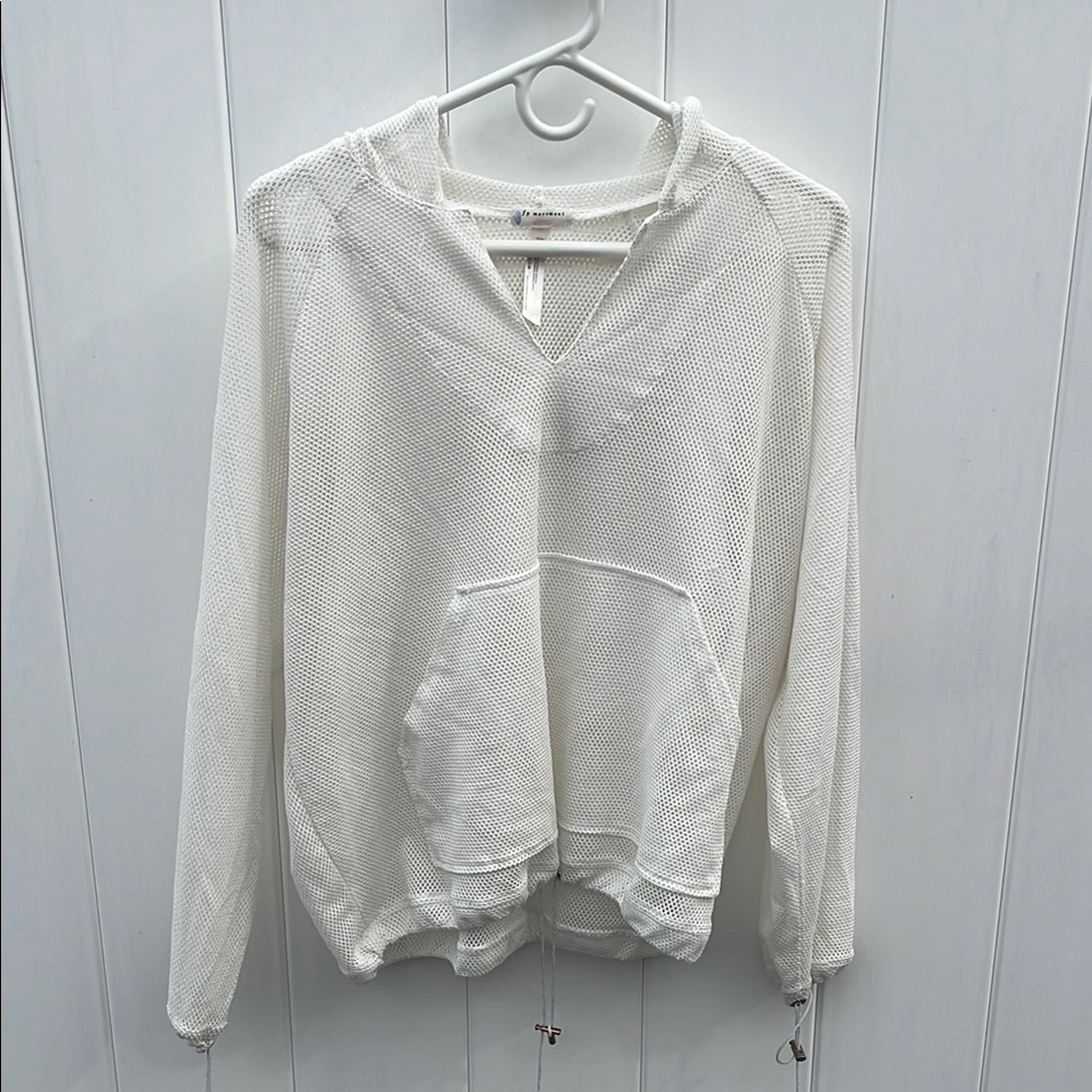 White Mesh Hoodie